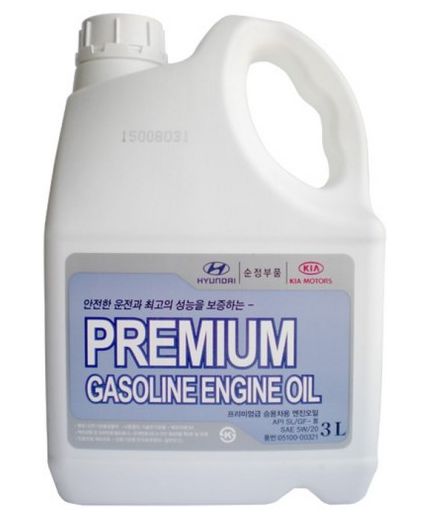 Моторное масло HYUNDAI MOBIS PREMIUM GASOLINE 5W-20 3л