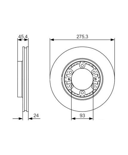 BOSCH Тормозной диск передний