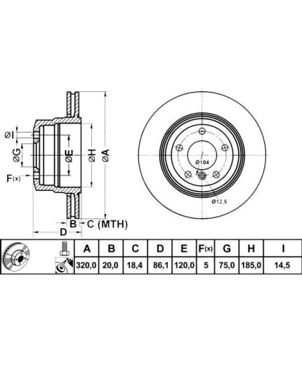 ATE Тормозной диск задний