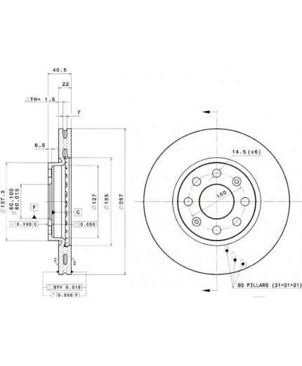 BREMBO Тормозной диск передний