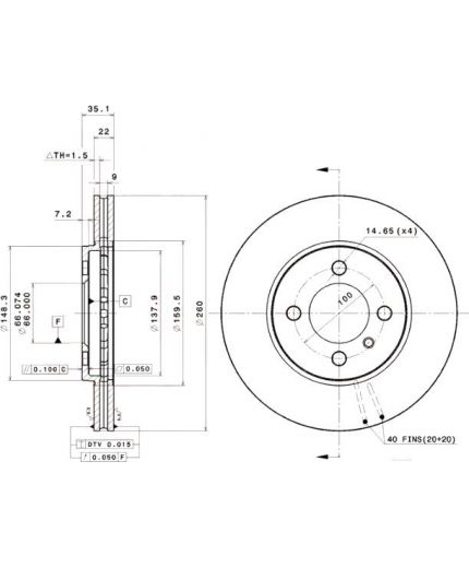 BREMBO Тормозной диск передний