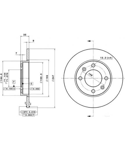 BREMBO Тормозной диск задний Фото 2