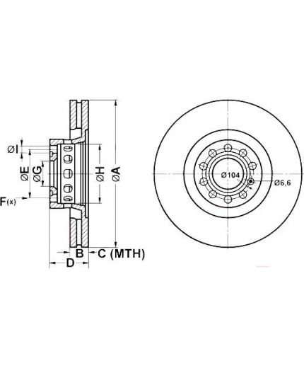 ATE Тормозной диск передний