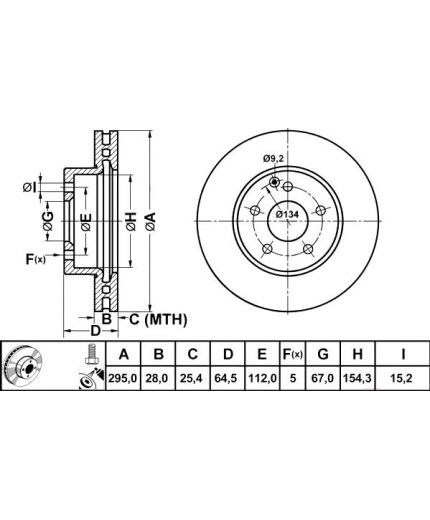 ATE Тормозной диск передний