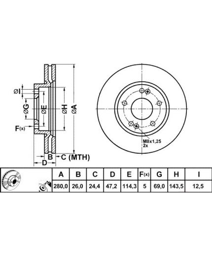 ATE Тормозной диск передний