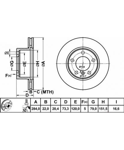 ATE Тормозной диск передний