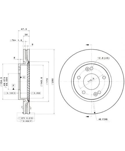 BREMBO Тормозной диск передний