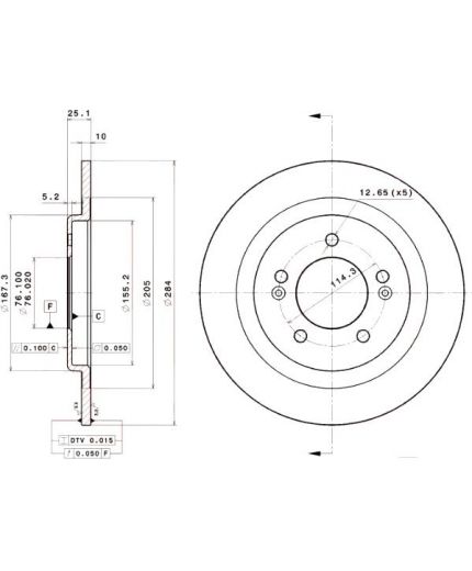 BREMBO Тормозной диск задний