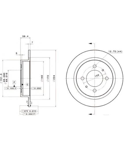 BREMBO Тормозной диск задний Фото 2