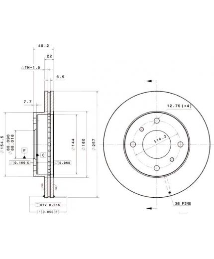 BREMBO Тормозной диск передний