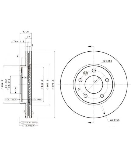 BREMBO Тормозной диск передний Фото 2
