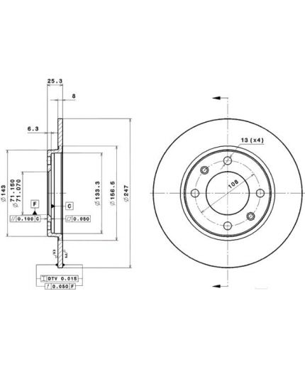 BREMBO Тормозной диск