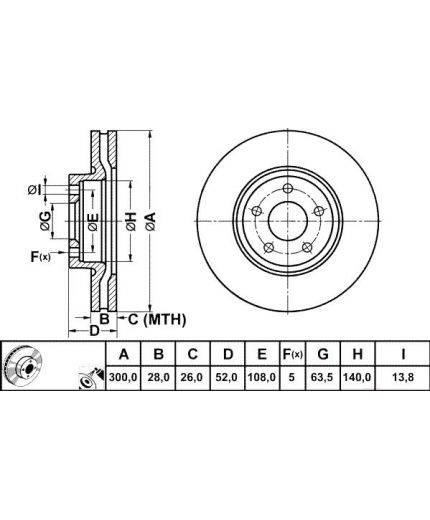 ATE Тормозной диск передний