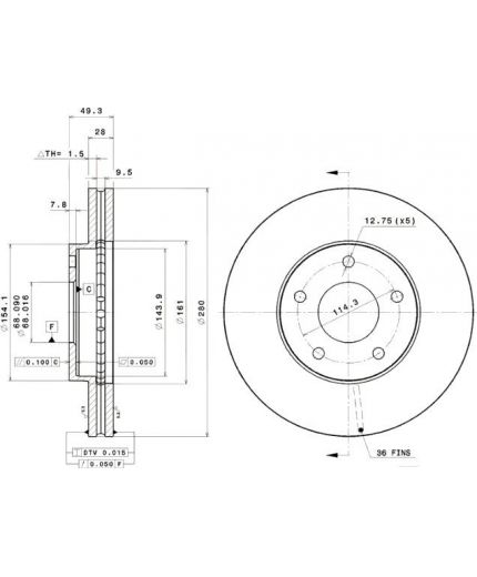 BREMBO Тормозной диск передний
