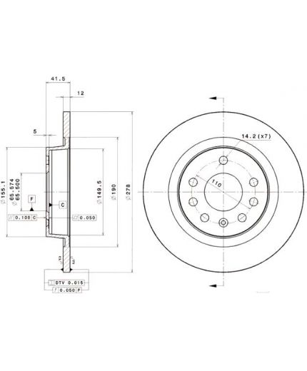 BREMBO Тормозной диск задний