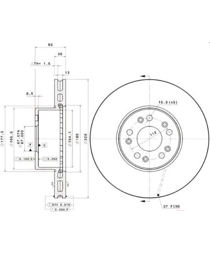 BREMBO Тормозной диск передний