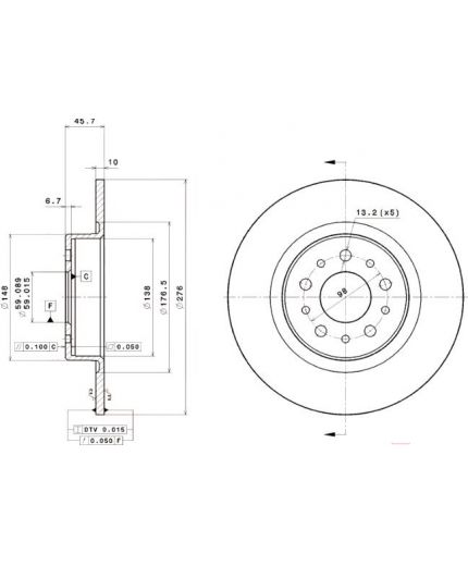 BREMBO Тормозной диск с покрытием Фото 2