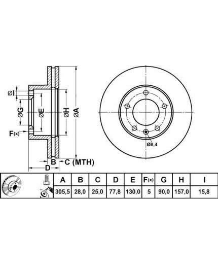 ATE Тормозной диск передний