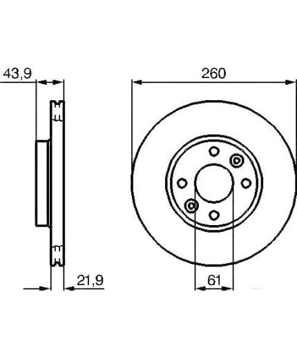 BOSCH Тормозной диск передний
