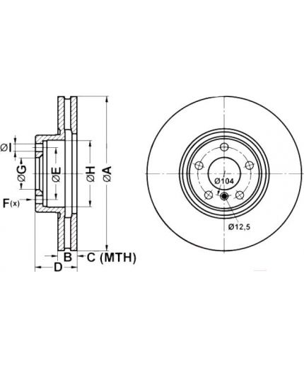 ATE Тормозной диск передний