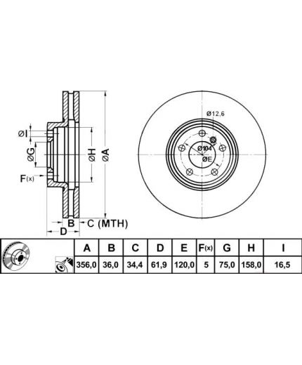 ATE Тормозной диск передний