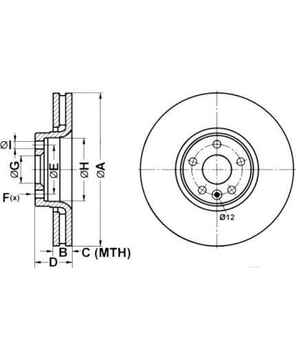 ATE Тормозной диск передний