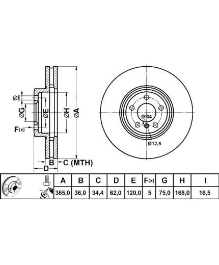 ATE Тормозной диск передний
