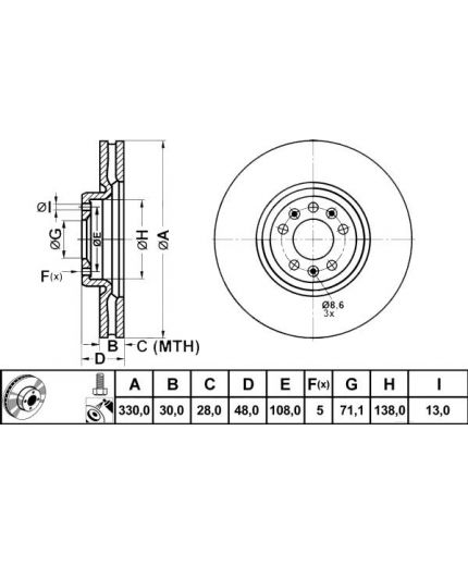 ATE Тормозной диск передний