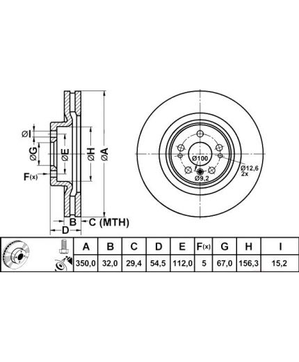 ATE Тормозной диск передний