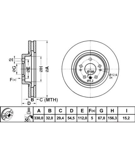 ATE Тормозной диск передний