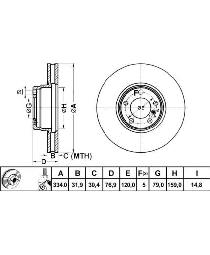 ATE Тормозной диск передний