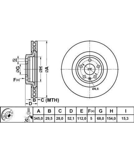 ATE Тормозной диск передний