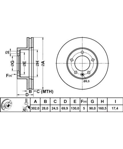 ATE Тормозной диск передний
