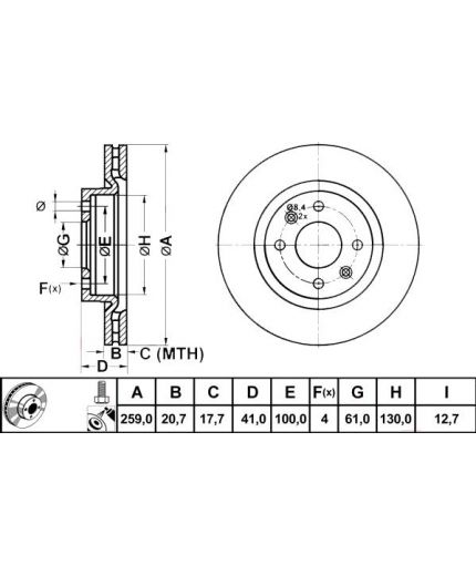 ATE Тормозной диск передний