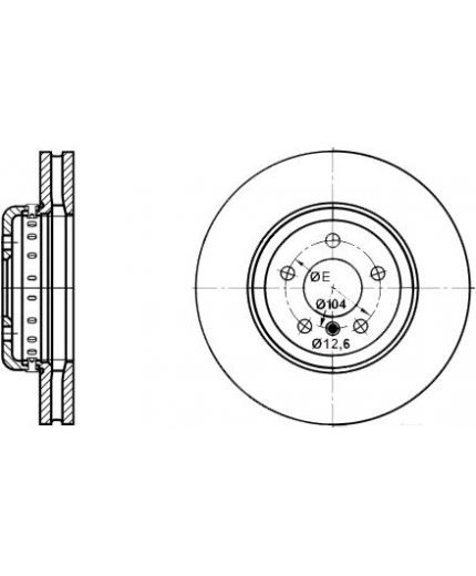 ATE Тормозной диск передний (2-секционнный)