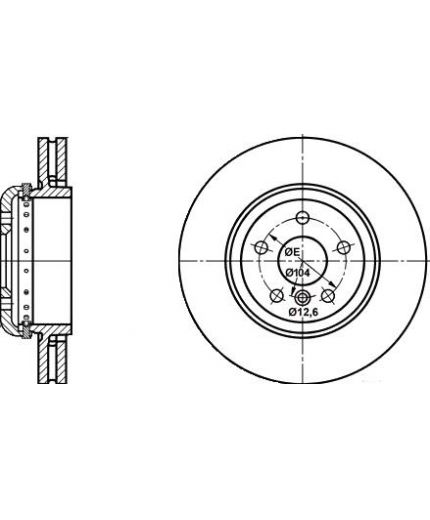 ATE Тормозной диск задний (2-секционнный)