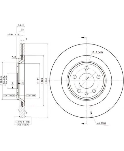BREMBO Тормозной диск задний Фото 2