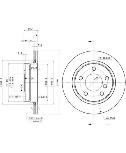 BREMBO Тормозной диск задний Фото 2