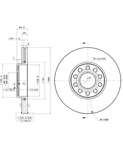 BREMBO Тормозной диск передний