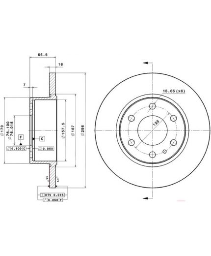 BREMBO Тормозной диск задний