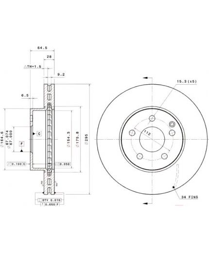 BREMBO Тормозной диск передний