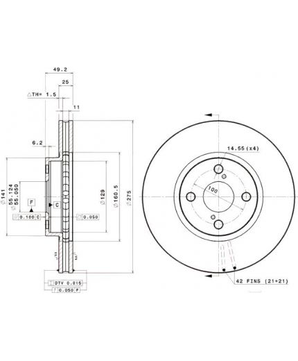 BREMBO Тормозной диск передний