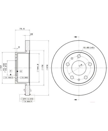 BREMBO Тормозной диск передний