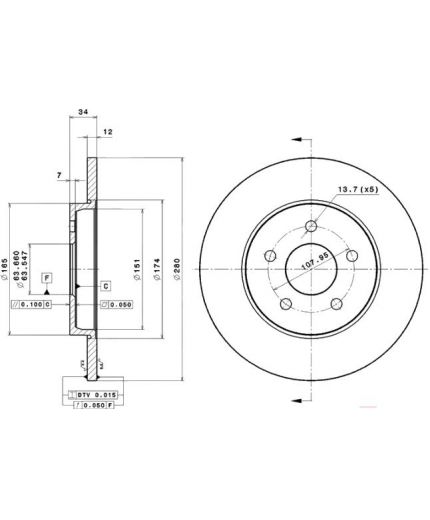 BREMBO Тормозной диск