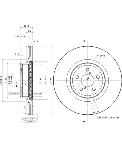 BREMBO Тормозной диск