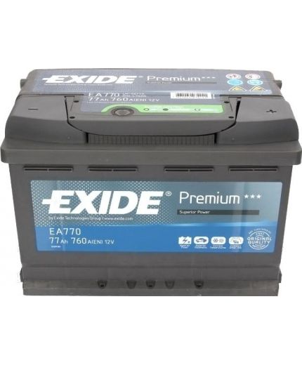 EXIDE Аккумулятор Premium EA770 760А (77 А/ч) Фото 2