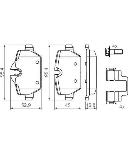 BOSCH Колодки дисковые задние