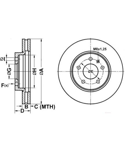 ATE Тормозной диск передний