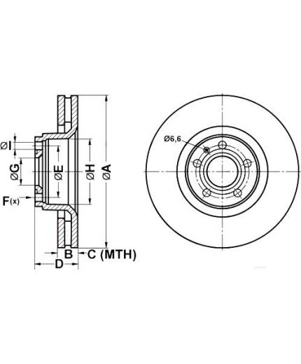 ATE Тормозной диск передний
