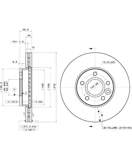 BREMBO Тормозной диск передний